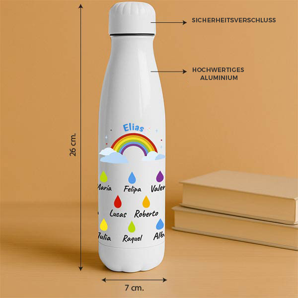 Flasche Regen mit Name und personalisiertem Text