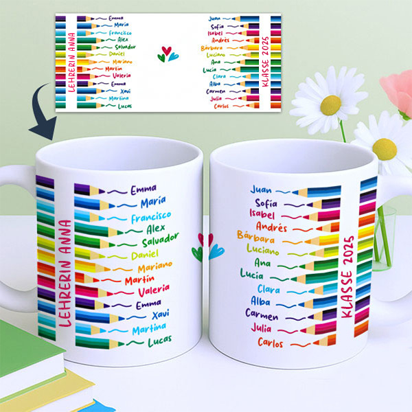 Tasse Buntstifte mit personalisierten Namen