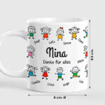 Miniaturansicht von Tasse mit personalisierten Figürchen und Namen