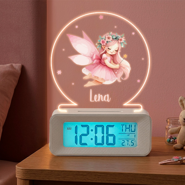 Feen-Wecker mit Licht und personalisiertem Namen