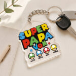 Miniaturansicht von Schlüsselanhänger Super Papa mit personalisierten Namen
