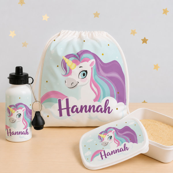 Personalisiertes Kinder-Schulset Einhorn