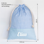 Miniaturansicht von Personalisierter Kinder-Snackbeutel mit blauem Karomuster