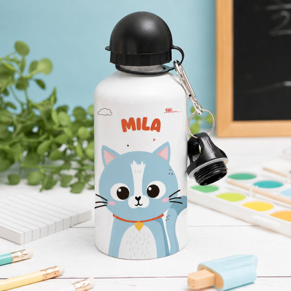 Personalisierte Kinderflasche mit bunten Tieren