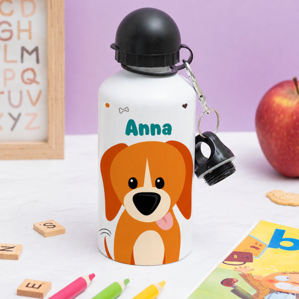Personalisierte Kinderflasche mit bunten Tieren
