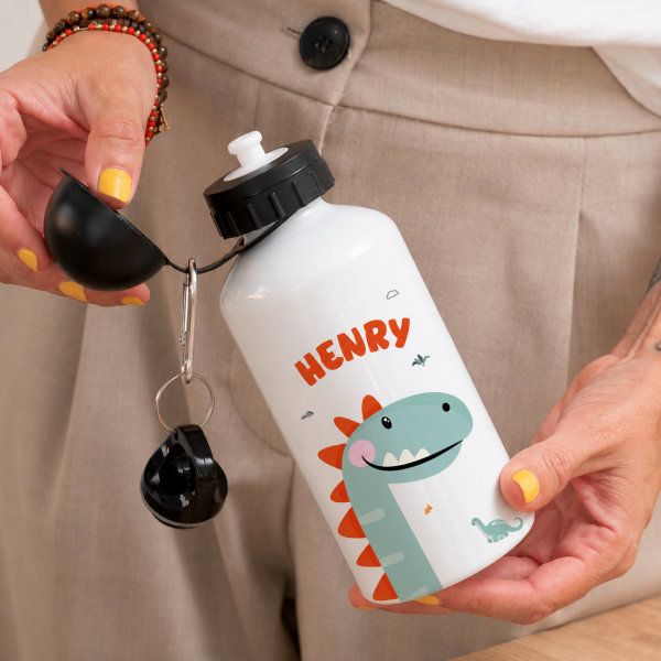 Personalisierte Kinderflasche mit bunten Tieren