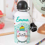 Personalisierte Kinderflasche mit Kätzchen Miniaturansicht von Personalisierte Kinderflasche mit Kätzchen