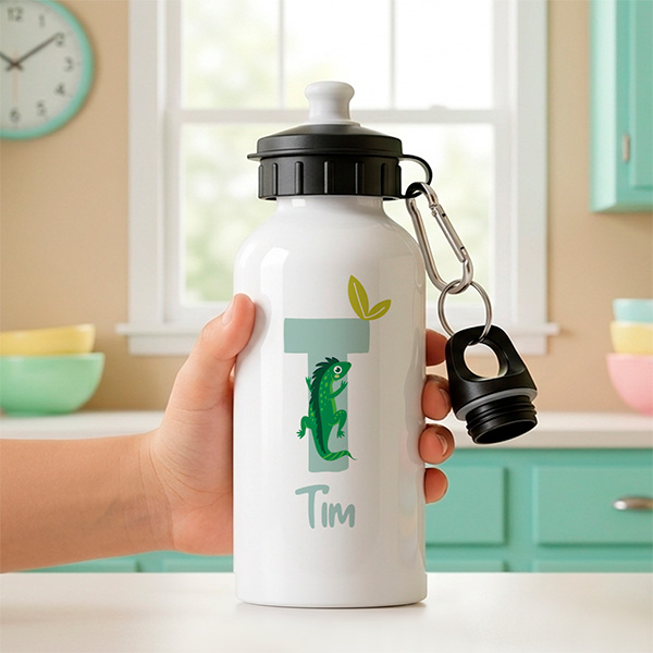 Personalisierte Kinderflasche mit Initiale
