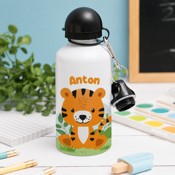 Personalisierte Kinderflasche mit Dschungeltieren