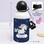 Miniaturansicht von Personalisierte Kinderflasche mit bunten Einhörnern