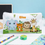 Miniaturansicht von Personalisiertes Kinder-Federmäppchen mit Dschungeltieren