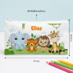 Miniaturansicht von Personalisiertes Kinder-Federmäppchen mit Dschungeltieren