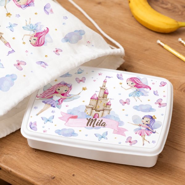 Personalisierte Kinder-Brotdose mit Feen