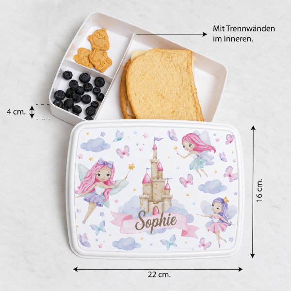 Personalisierte Kinder-Brotdose mit Feen