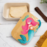 Miniaturansicht von Personalisierte Kinder-Brotdose mit Bambusdeckel und Meerjungfrau