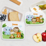 Miniaturansicht von Personalisierte Kinder-Brotdose mit Dschungeltieren