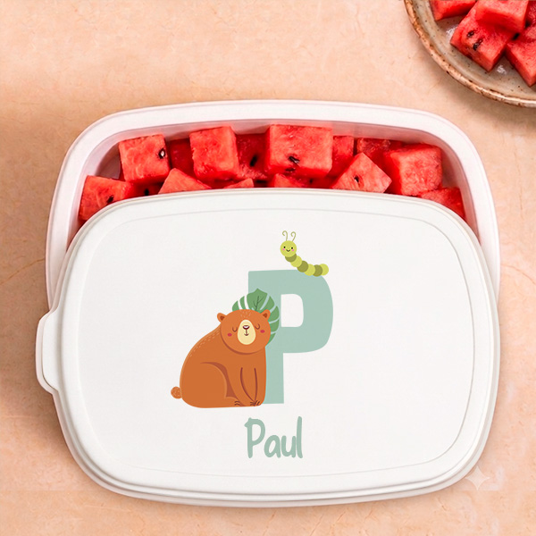 Personalisierte Kinder-Brotdose mit Initiale