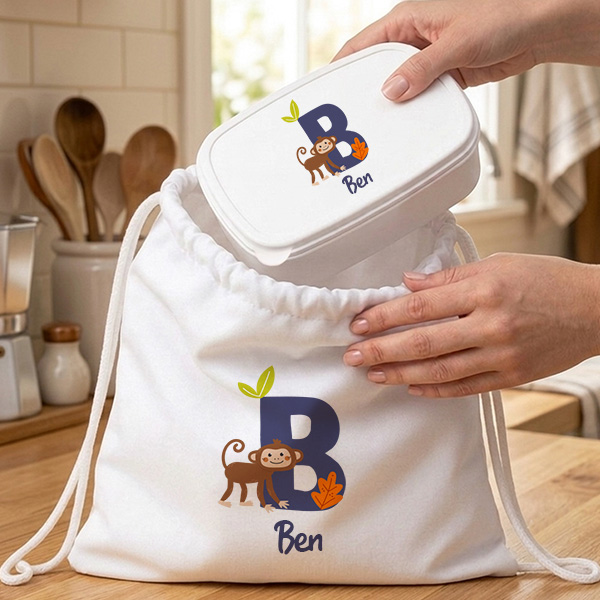 Personalisierte Kinder-Brotdose mit Initiale