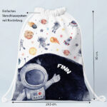 Miniaturansicht von Personalisierter Kinder-Turnbeutel mit Astronaut im Weltall