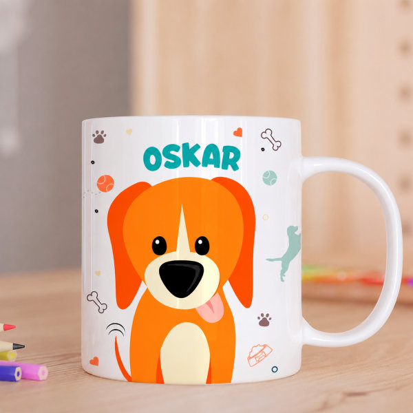 Personalisierter bruchsicherer Kinderbecher mit bunten Tieren mit Namen