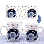 Miniaturansicht von Unzerbrechliche personalisierte Kindertasse mit Astronaut und Name