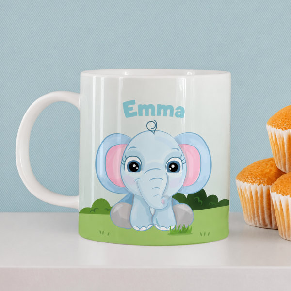 Unzerbrechliche personalisierte Kindertasse mit Dschungeltieren und Name