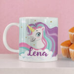 Miniaturansicht von Unzerbrechliche personalisierte Kindertasse mit Einhorn und Name