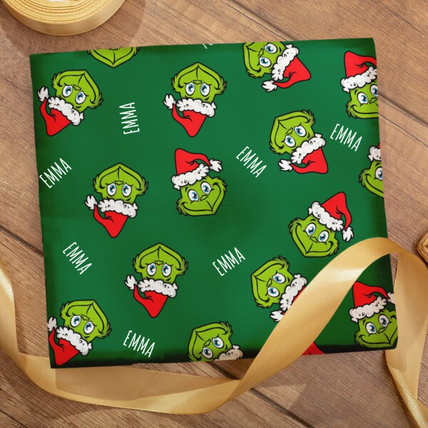 Personalisierbares Grinch-Weihnachts-Geschenkpapier