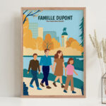Affiche Famille au Parc avec Noms et Texte personnalisé Vignette de Affiche Famille au Parc avec Noms et Texte personnalisé