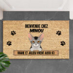Vignette de Paillasson Bienvenue à la maison avec nom de l’animal de compagnie personnalisé
