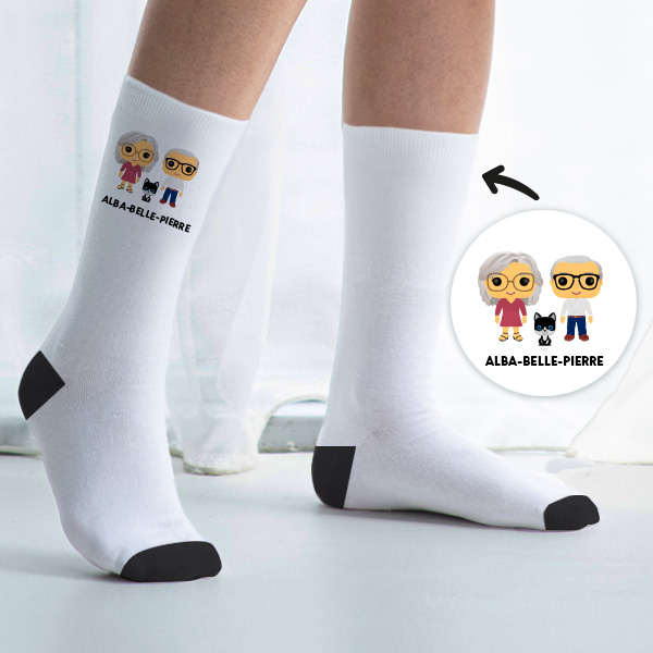 Chaussettes Funkos avec texte personnalisées