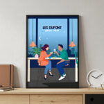 Vignette de Affiche Illustration de Couple avec Noms et Texte personnalisé