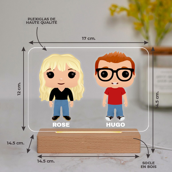 Lampe Funkos personnalisée avec prénoms