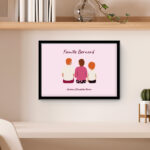 Vignette de Affiche Famille de Dos avec Noms et Texte personnalisé