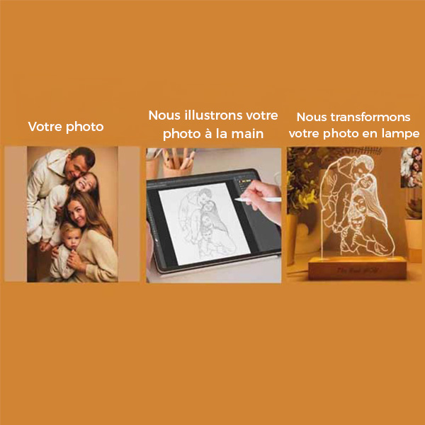 Lampe illustrée 3D personnalisée
