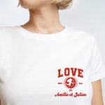 Vignette de T-shirt Cupidon avec prénoms personnalisée
