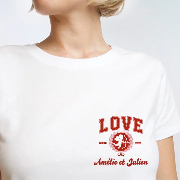T-shirt Cupidon avec prénoms personnalisée