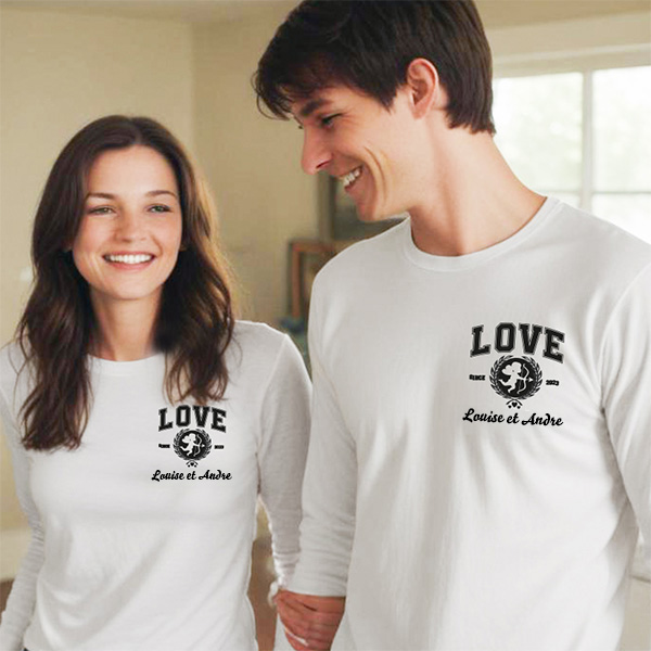 T-shirt Cupidon avec prénoms personnalisée