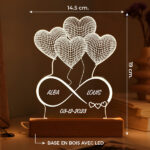 Vignette de Lampe Infini avec prénoms personnalisée