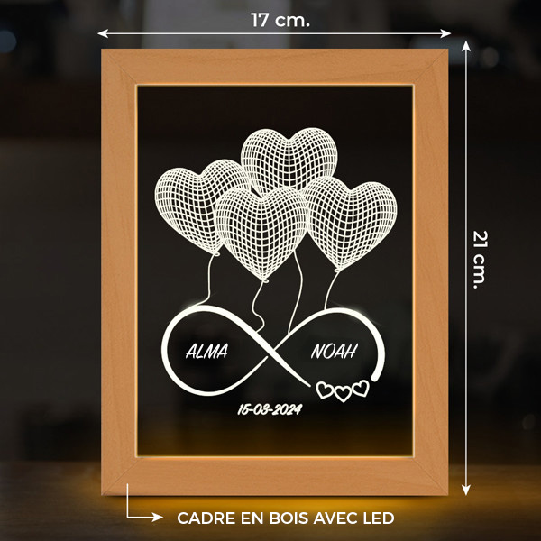 Lampe Infini avec prénoms personnalisée