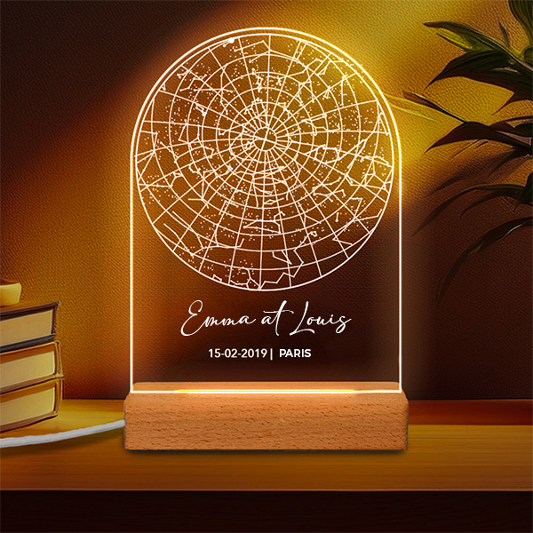 Lampe Carte Céleste personnalisée