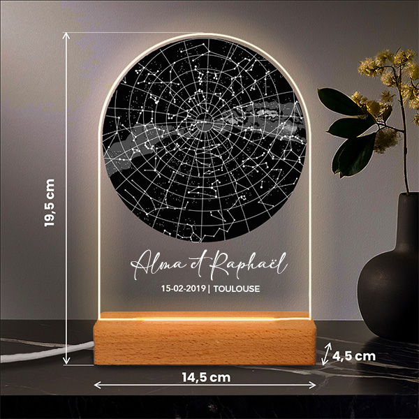 Lampe Carte Céleste personnalisée
