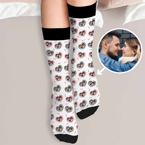 Chaussettes Cœurs avec Photos personnalisées