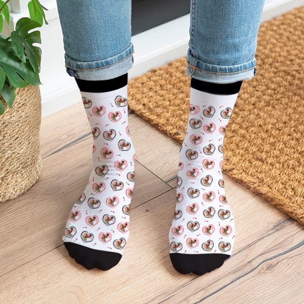 Chaussettes Cœurs avec Photos personnalisées