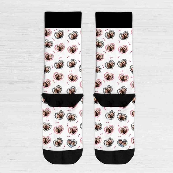Chaussettes Cœurs avec Photos personnalisées