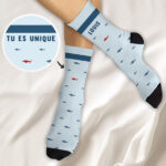 Vignette de Chaussettes Requin avec Nom et Texte personnalisés