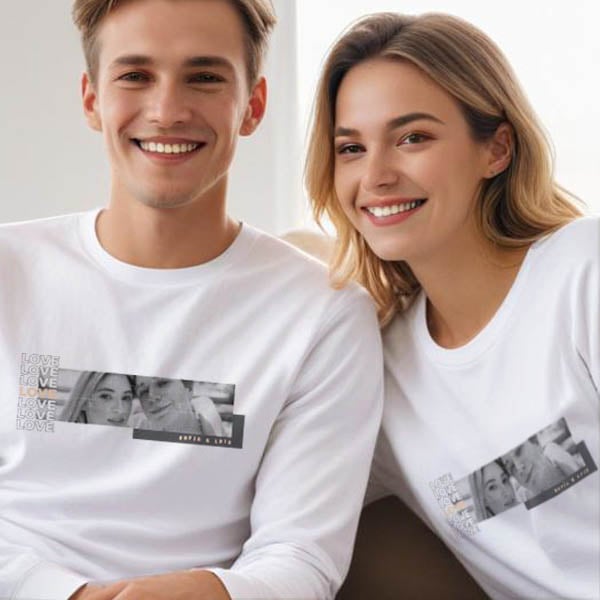 T-shirt Love personnalisée avec photo et texte