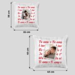 Vignette de Coussin Je t’aime avec photo personnalisé