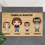 Vignette de Paillasson Funkos avec prénoms et texte personnalisé