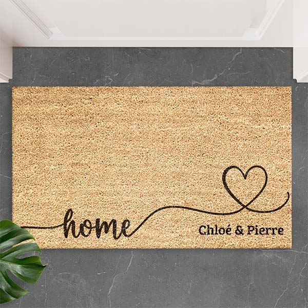 Paillasson Cœur avec nœud personnalisé